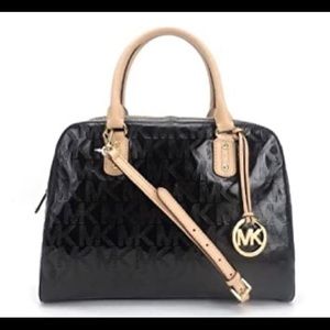 Michael Kors Large Satchel Monogram Coffee X-Body - image 1